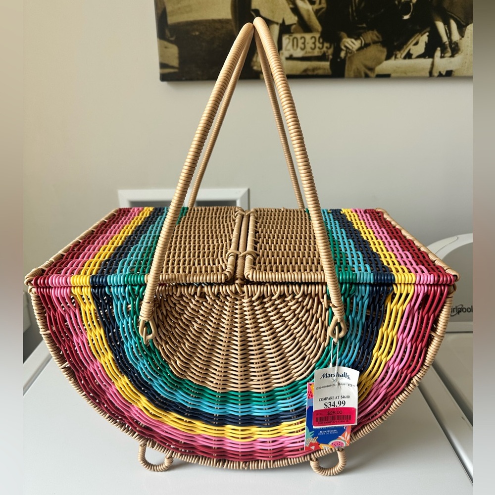 Watermelon Picnic Basket with Double Handles